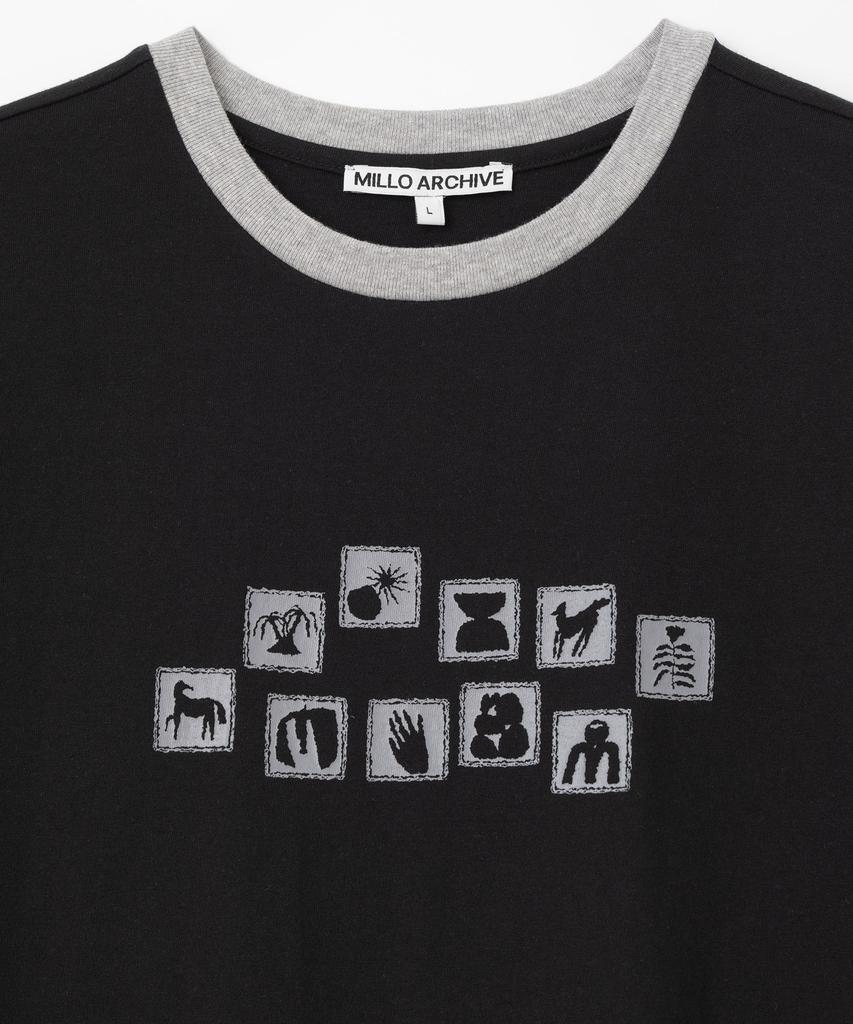 MILLO ARCHIVE Archaic Motif Ringer T-Shirt [Black]
