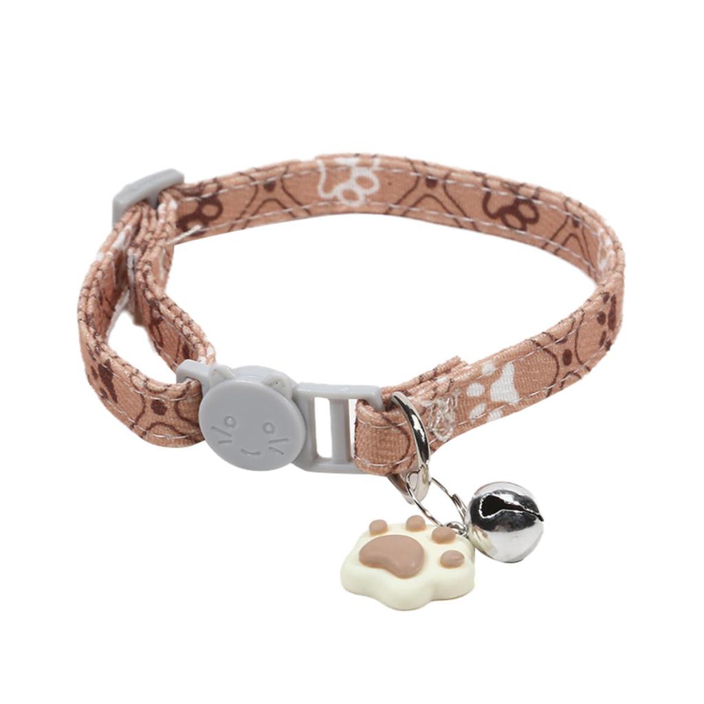 Cute Neck Pet Collar with Bell for Small Dogs Puppy Kitten Stuff Things Accessories Adjustable Footprint Cat Breakaway Collar