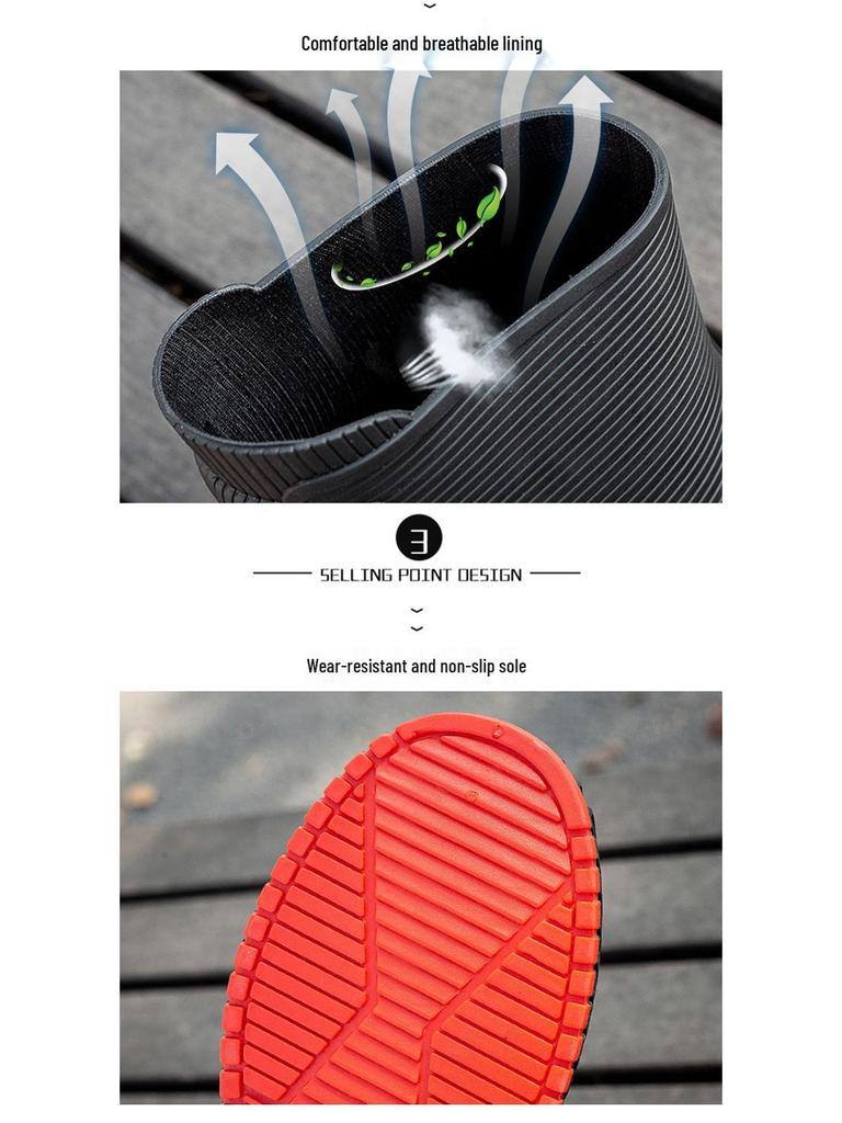 Unisex Wasserdichte Kurze Regenstiefel: Fleecegefüttert, Warm, Rutschfest, Abriebfest, Bequemes Freizeit-Schuhwerk.