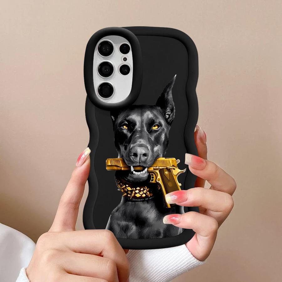 Case for Samsung Galaxy S25 A26 S20 FE S21 S23 Plus S24 A25 S22 Ultra Soft Phone Cover A36 A34 A54 A55 A24 A35 Trendy Doberman