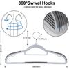 Conjunto de 10 Cabides Resistentes para Roupas Secas e Molhadas com Pads Antiderrapantes Economizando Espaço com um Organizador Ultra Leve de 0,2 Polegadas de Espessura