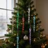 12Pcs Acrylic Xmas Icicle Pendants Shatterproof Ice Strip Hanging Ornaments  Winter Holiday