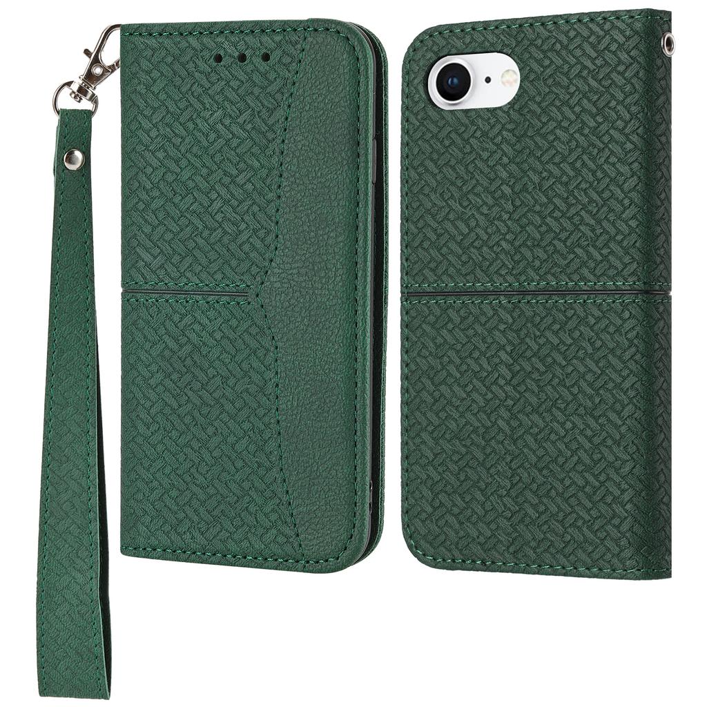 For iPhone 16e Case Woven Texture PU Leather Wallet Phone Cover