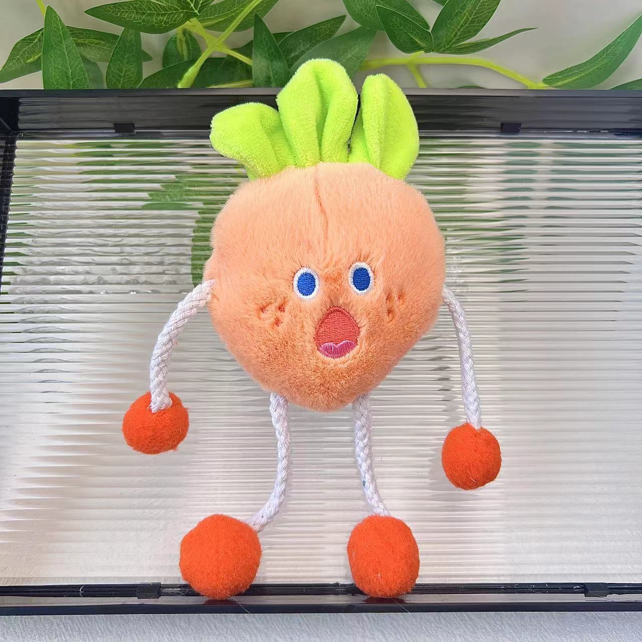 Cute Screaming Vegetable Plush Toy Scented Keychain Bag Charm Pendant Doll Accessory ordinary hanging chain