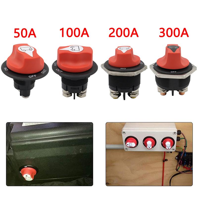 300A/200A/100A/50A Car Battery Switch Rotary Disconnect Power Cut Off Disconnecter Isolator For Auto Truck Motorcycle Boat RV