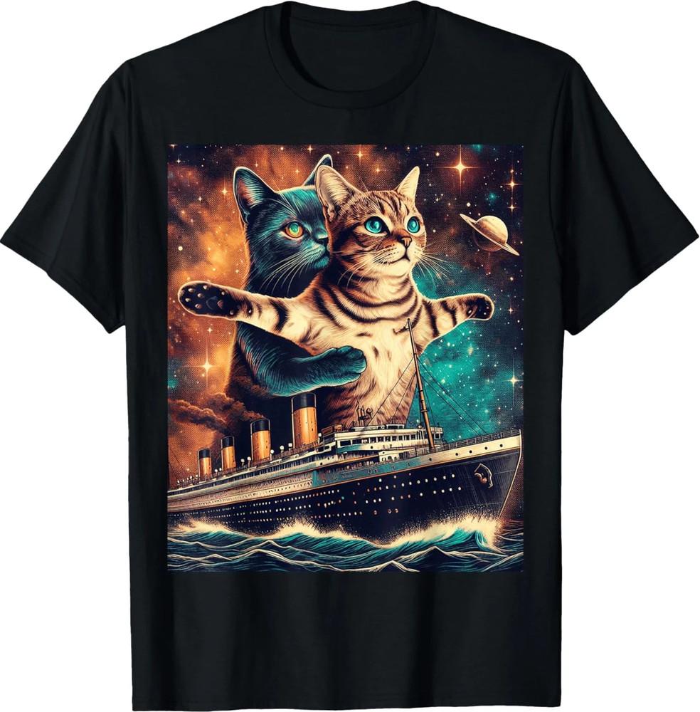 Titanic Cat Meme Shirt, Funny Sarcastic Humor for Cat Lovers Unisex T-shirt Unisex T-Shirt M