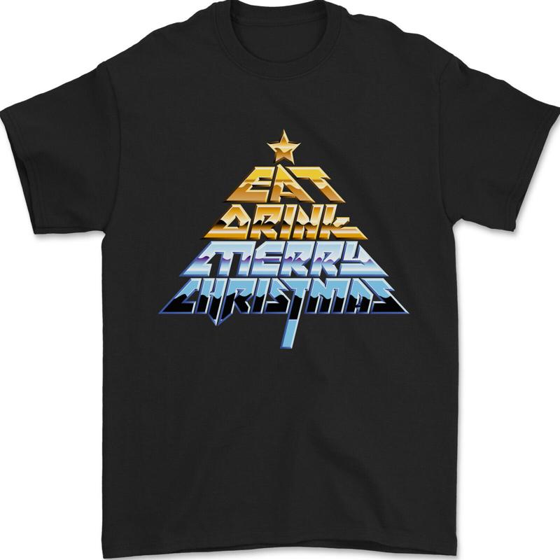 Heavy Metal Weihnachten Rock Musik Weihnachten Herren 100% Baumwoll T shirt