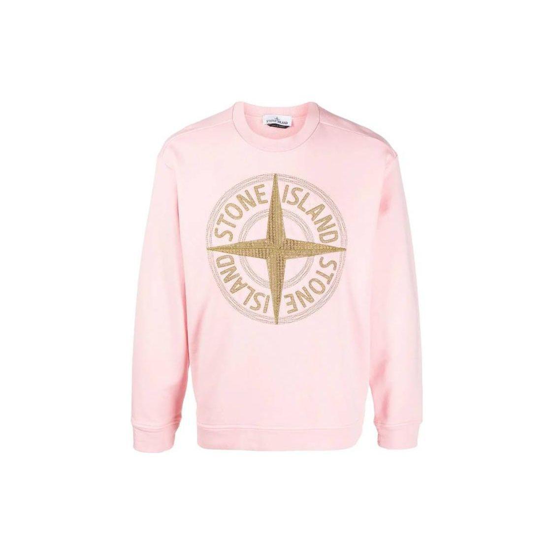 

STONE ISLAND Ss23 Однотонная толстовка с вышивкой спереди Мужская толстовка Розовая 781565484-V0080 S