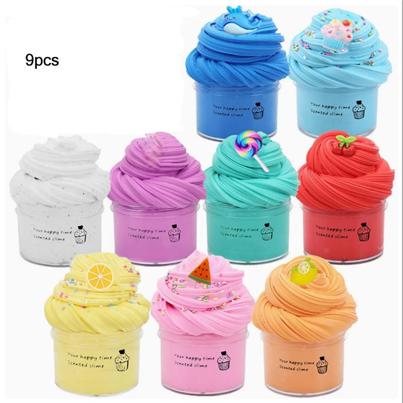 

70ml Crystal Mud Slime Colorful DIY Stress Relief Toy Fruit Watermelon Lemon Cherry Coconut Colored Mud Clay