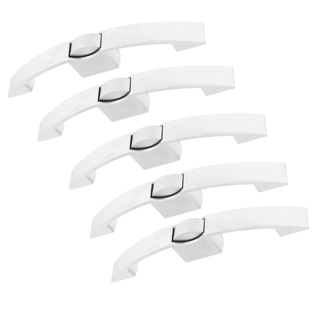 5 Set Cabinet Lock Handle Arched Push Button Pull Handle High Strength for RV Yacht Caravan