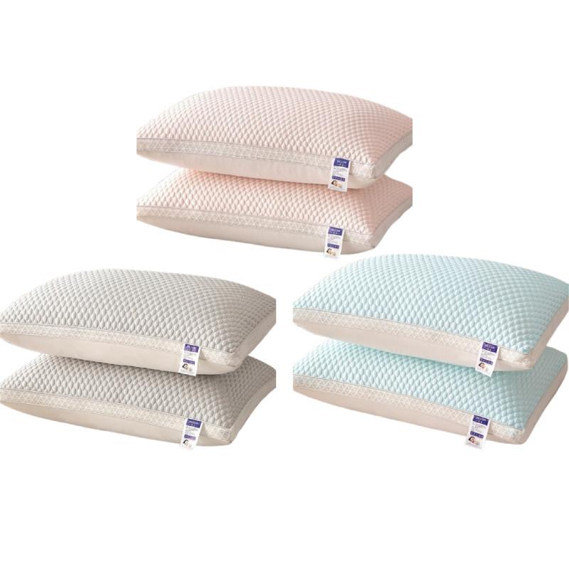 Texture Oval Shaped Ice Silk Pillow Core With Neck Guard Bedroom Bedding Tool