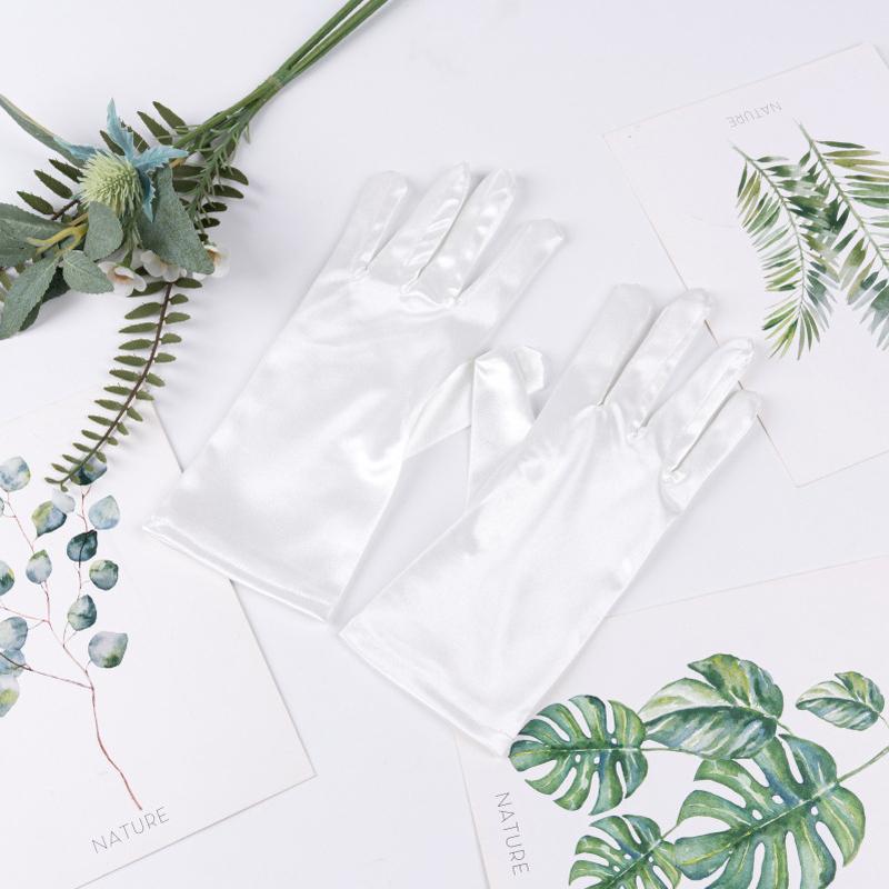 23cm 38cm 55cm Women Imitation Satin Silk Smooth Solid High Elasticity Stage Performance Dinner Etiquette Multicolor Gloves