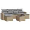 VidaXL Garden Lounge Set with Cushions 7 Pcs Beige Braided Resin 3251666