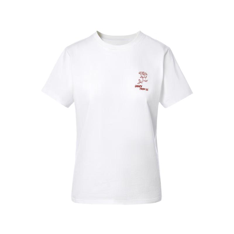 Langzi Rose Embroidered Pure Cotton Short Sleeve T-Shirt S