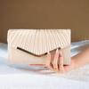 Satin Pleated Evening Clutch Crossbody Bag for Ladies