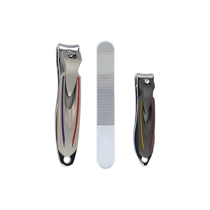 High-End Carbon Steel Nail Clippers Set: Anti-Splash, Portable, Includes Nail File.