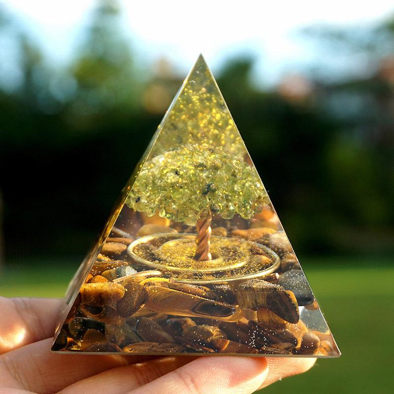 Energy Pyramid Reiki Natural Amethyst Ball Healing Crystals Chakra Tool Ornaments Resin Stones Craft Kids Gift Pyramid