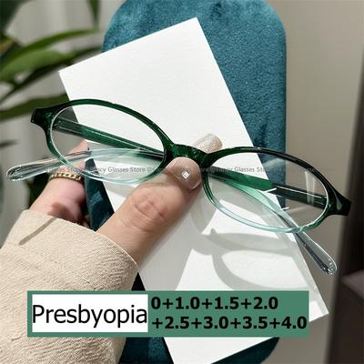 Modische Trend-Lesebrille für Damen Herren Kleiner Ovaler Rahmen Weitsichtbrille Weiblich Retro Ultraleicht HD-Linse Weitsichtigkeit