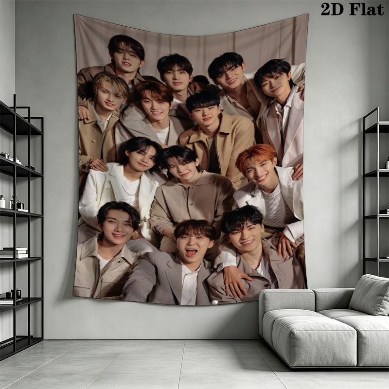 SEVENTEEN Wall Tapestry Aesthetic Wall Hanging Printed Fabric Blanket Decorative Tapestries for Bedroom Living Room Home Decor