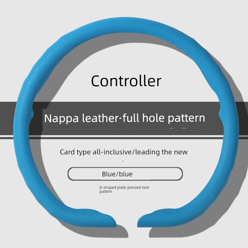 Car Steering Wheel Cover, High-End Nappa Leather, New Model, Anti-Slip, Breathable, Ultra-Thin, Universal for All Seasons