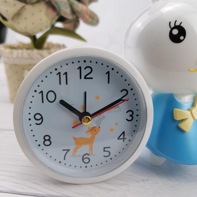 Cute children's alarm clock mute bedroom bedside clock cute rabbit student cartoon clock home clock DC030