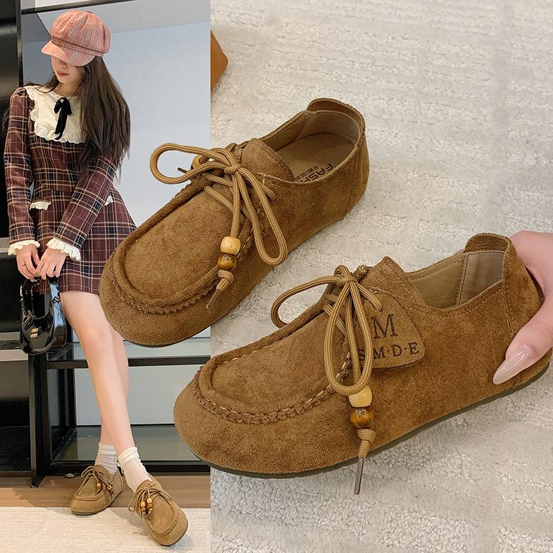 Velvet retro fashion versatile women's spring and autumn new thick-soled heightening casual shoes women