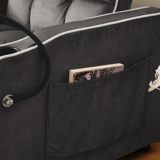 Upholstered Bed Solid Structure LED Lighting Large Storage Space Hydraulic Lift Function with USB Ports Adult Bed with Multi-color LED Lights for