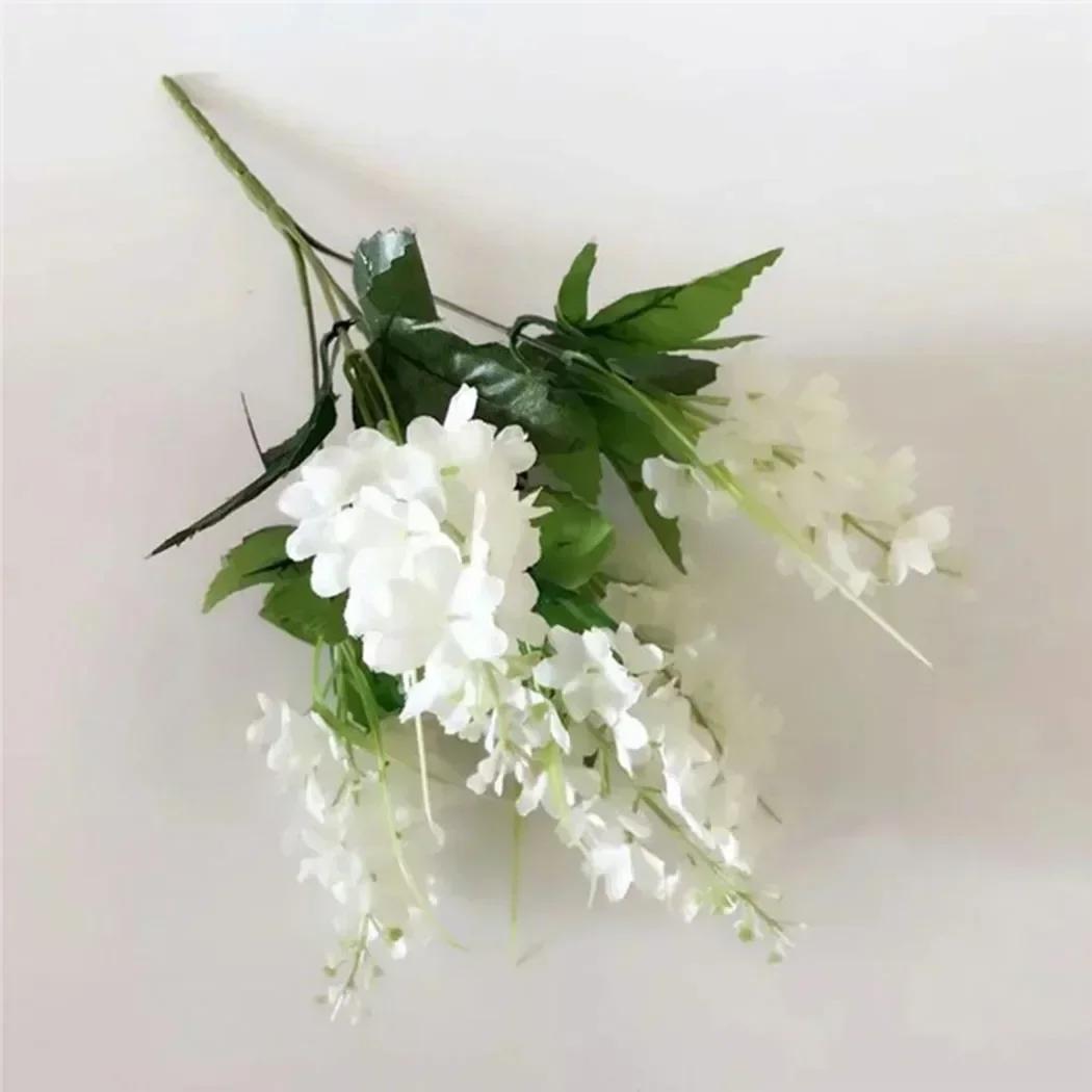 

5 Heads 33cm Artificial Hyacinth Flowers Fake Hyacinth Stem Art Photo Props Decorations For Wedding Party Office Home Decor белый