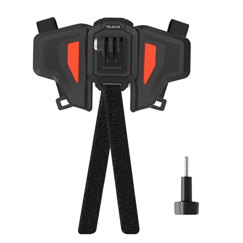 TELESIN GP-HBM-MT2 Second Generation Motorcycle Helmet Mount Strap Flodable Front Chin Mount