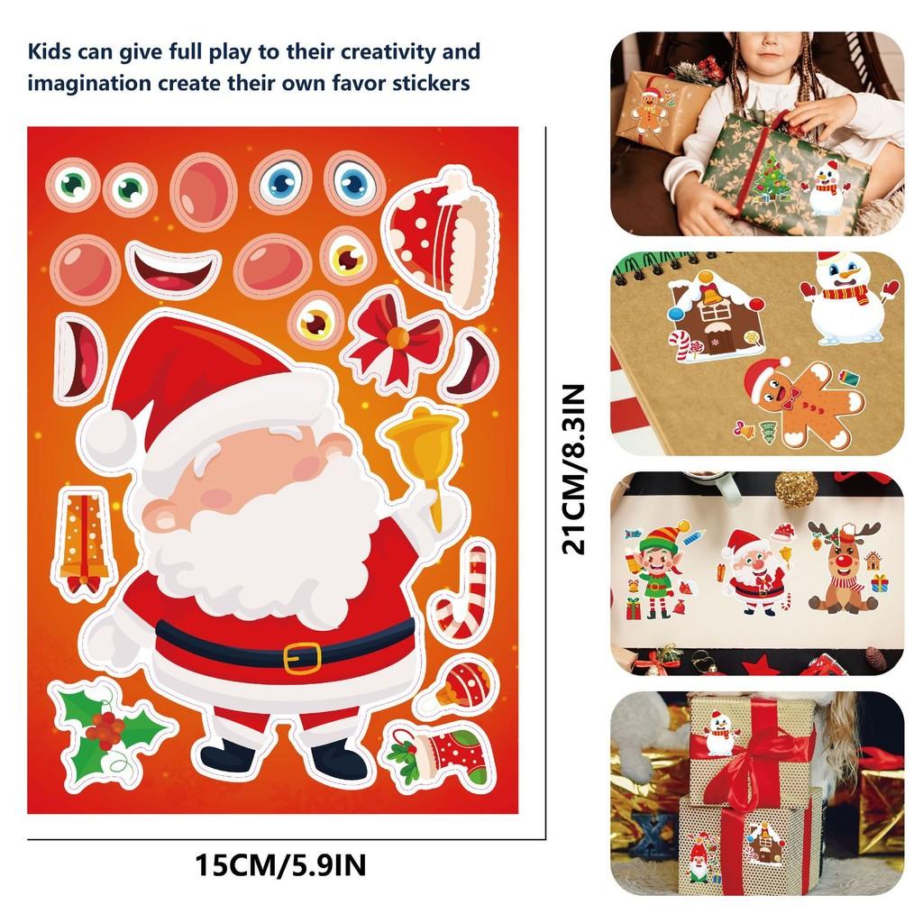 Adorable Cartoon Christmas Snowman And Reindeer Interactive Sticker Set For Kids