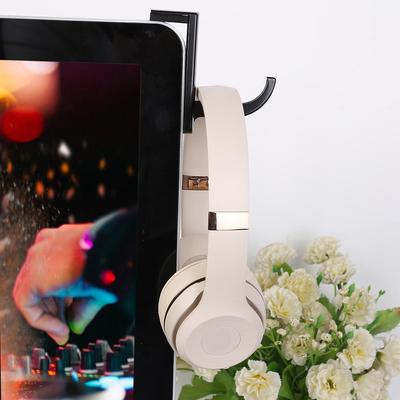 Monitor Side Gaming Headset Bracket Universal Monitor Side Headphone Hanger Stick-On Headphone Holder for Home Office Gamer
