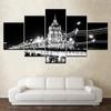 Modern Landscape Black and White Bridge 5 Piece Wallpapers Modern Modular Poster Art Canvas Painting for Living Room Home Decor