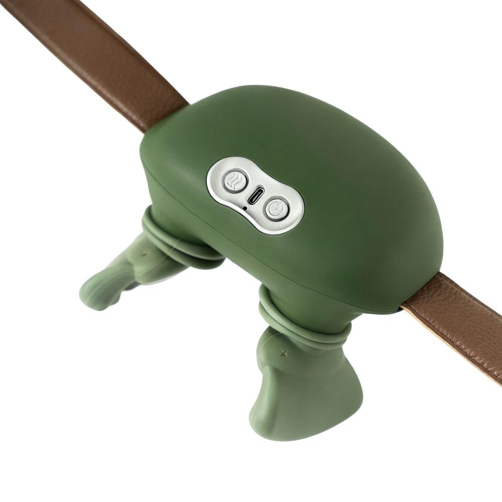 

4D Масажер для шиї та плечей у формі руки з масажем розминанням, портативна подушка-масажер для шиї та плечей, безщітковий двигун, масажер для трапецієподібного м яза зелений