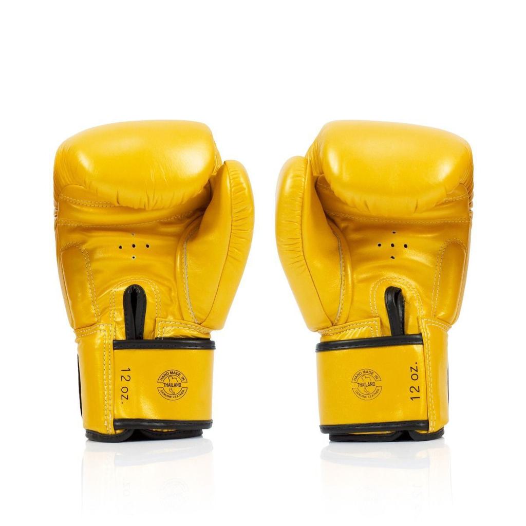 Rękawice Bokserskie Fairtex ze Skóry Naturalnej BGV19 Złote 12oz