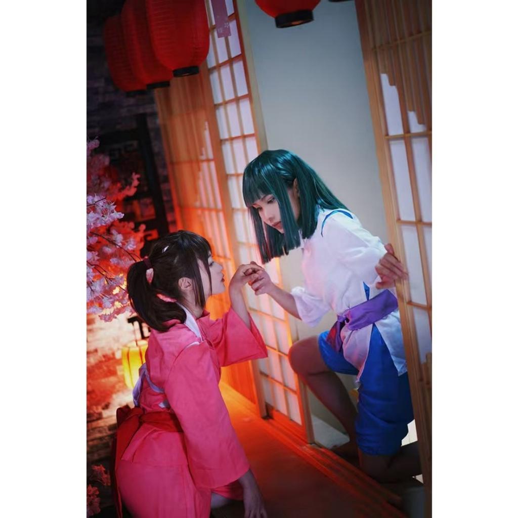 Nigihayami Kohakunushi Ogino Chihiro Away Costume Performance Uniform Suit Halloween Party Clothing Women