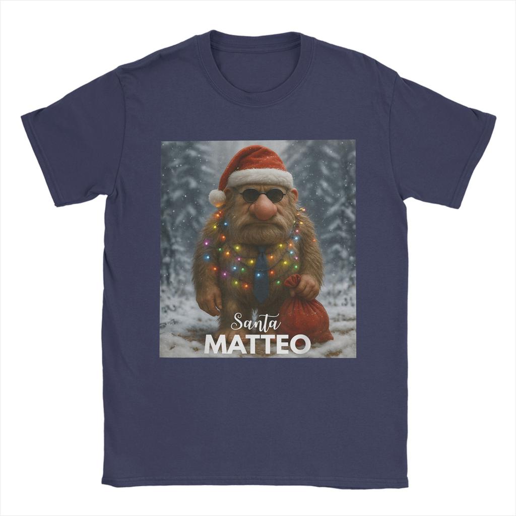Matteo Matteooo Italian Brainrot Christmas Santa Claus T-Shirt Mens T-Shirts Summer Crewneck Tees Hot Sale Oversized Clothes