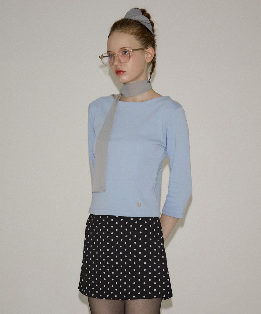 SALON DE YOHN Dot Mini Skirt_ Black