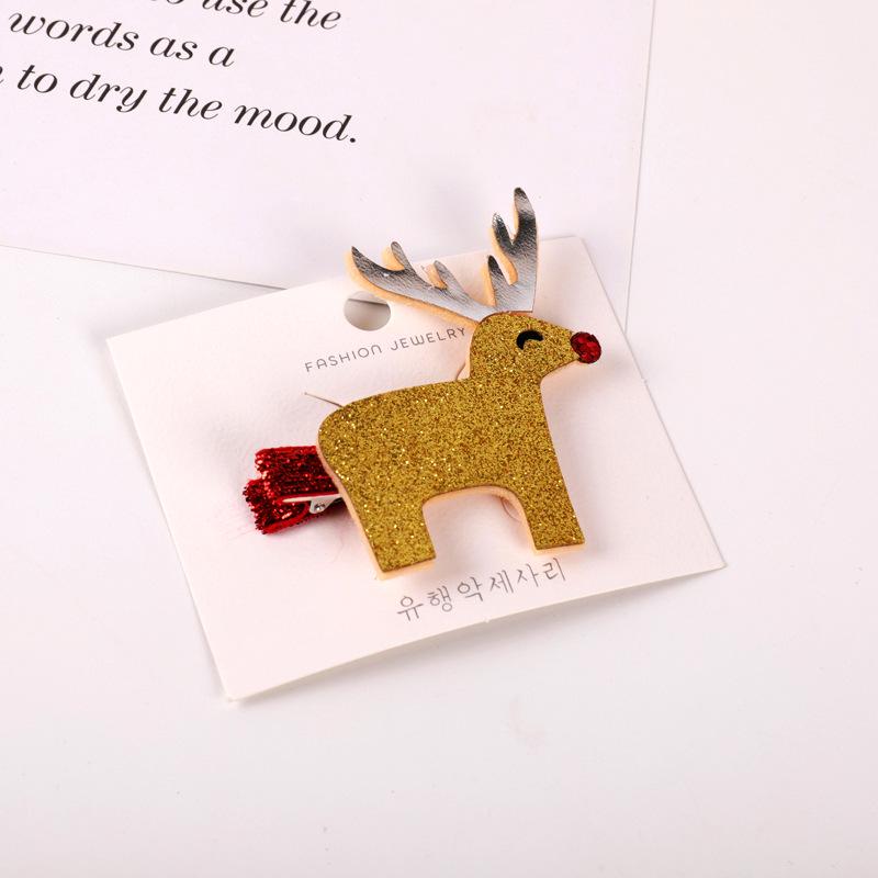 Christmas Baby Hair Clips: Cute Santa Cartoon Set