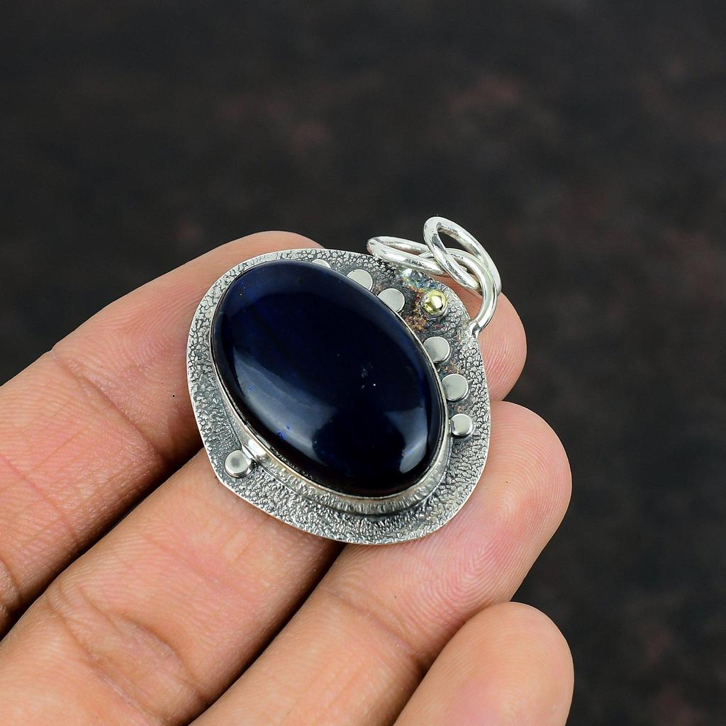 Blue Fire Labradorite Pendant Natural Gemstone Jewelry Decent Pendant 925 Sterling Silver Pendant Handmade Labradorite Jewelry Gift For Wife
