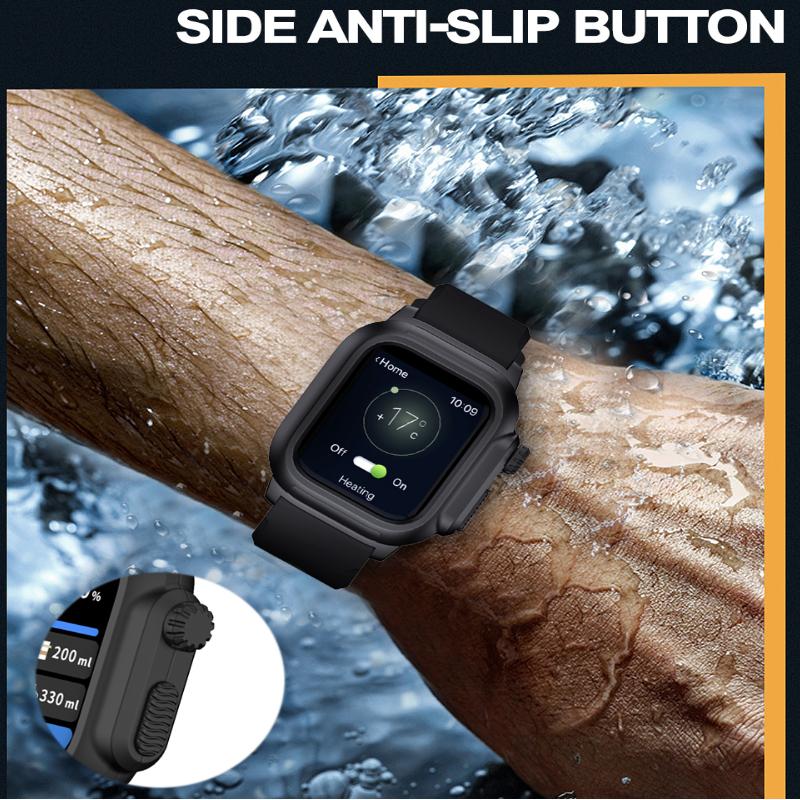 Waterproof Shell For Apple Watch Case 45mm 44mm 41mm 40mm 42mm Outdoor Sports Silicone Bracelet Wristband iWatch 9 8 7 6 5 4 SE