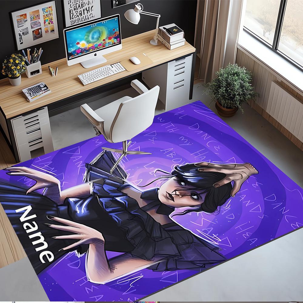 Custom Name Wednesday Printed Carpet,Rug for Office Chair Living Room Bedroom Kitchen Room Decor Gifts.