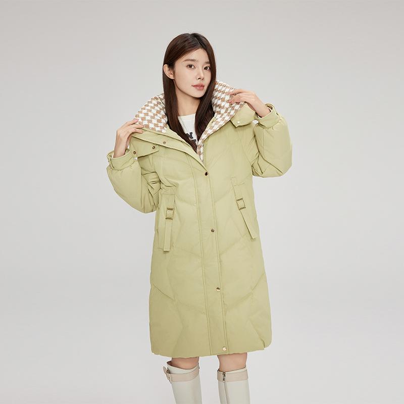 Women's Plus Size Cotton Clothing Winter Medium-length Over The Knee Waffle Thickened Cotton Jacket Tide Jacket