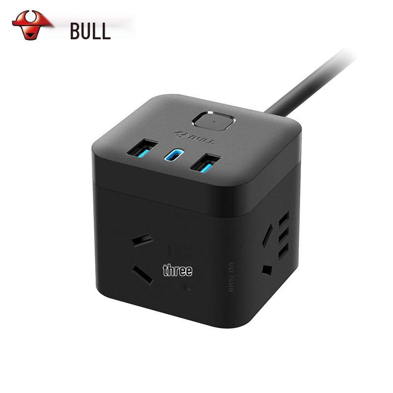 BULL 30W PD Fast Charging Cube Power Strip with USB-C & USB-A Ports CN Plug (adapter Included)