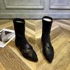 Fashion 2024 European Station Autumn and Winter New Pointy Flat Comfortable All-match Elastic Ankle Boots for Women Thin Riding Boots