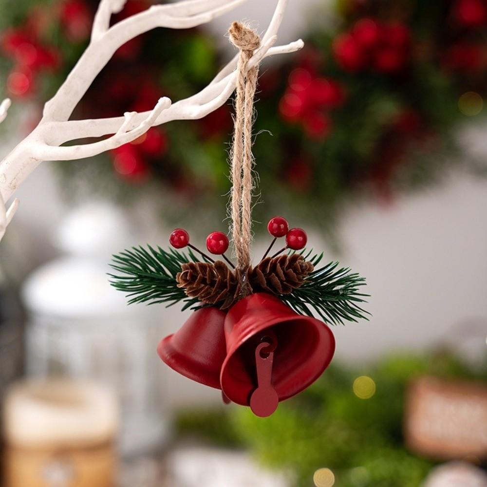 Multi-color Christmas Jingle Bells Retro Metal Christmas Bell Pendant  Window Decoration