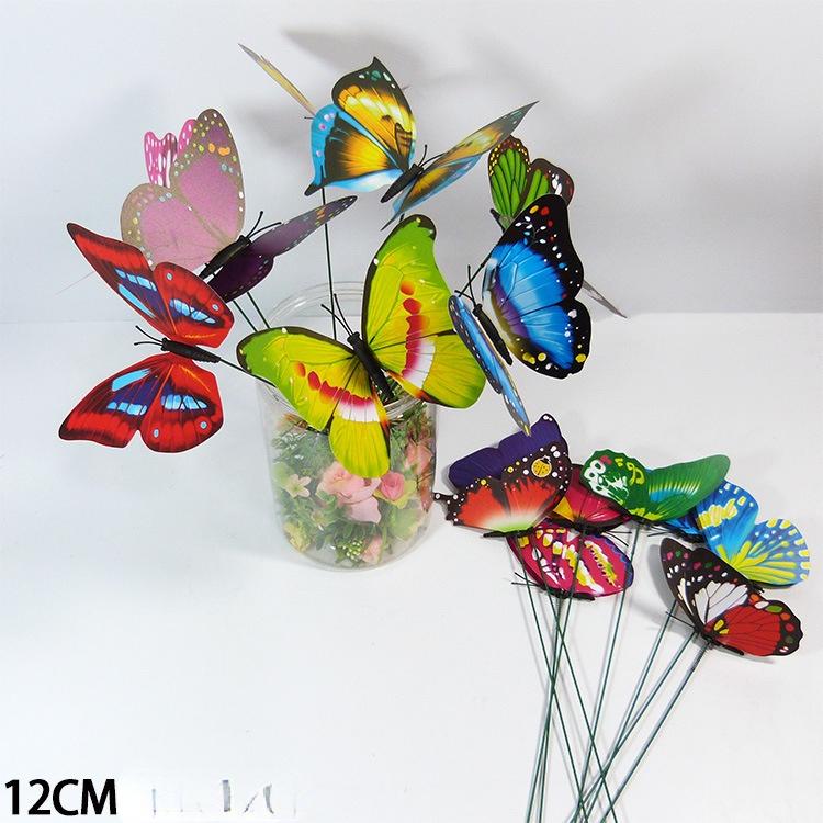 50Pcs Butterflies Garden Yard Planter Colorful Whimsical Butterfly Stakes Decoration Home Outdoor Flower Pots Decor Supplies