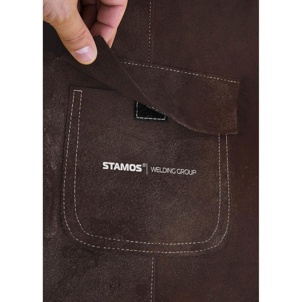 Welding apron, leather, size L, brown