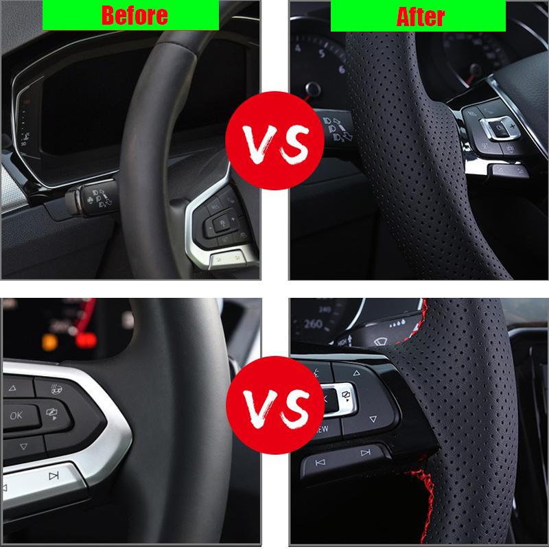 Custom Leather Car Steering Wheel Cover 100% Fit For Kia K5 Optima 2018 2019 Sportage 3 2019 Forte Ceed Cee'd 2017 2018 2019