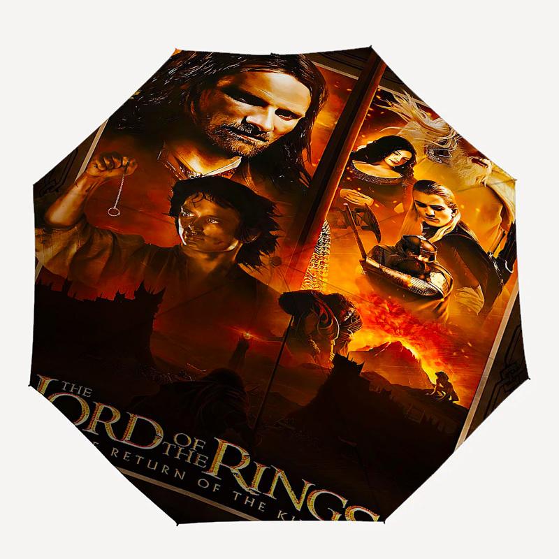 

1pc Lord of the Rings Return of the King Automatic Folding Umbrella - Compact 8-Rib Design, Durable Plastic & Iron1450L