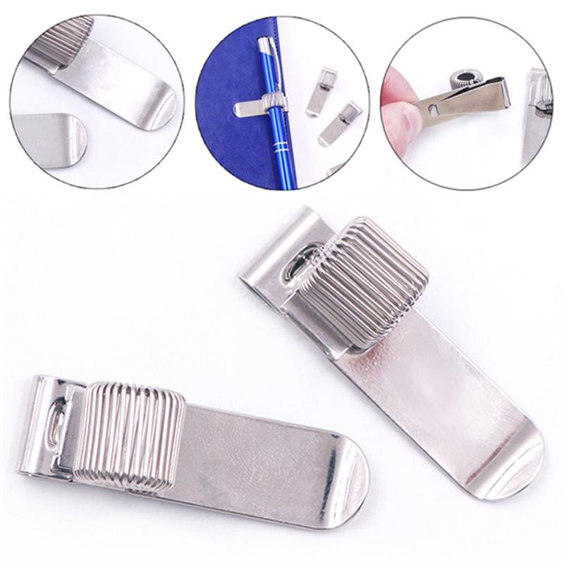 Cep Klipsli Tek Delikli Metal Yaylı Kalemlik Yaylı Döngü Doktor Hemşire Üniforması Kalemlik Defter Metal Kalem Klipsi